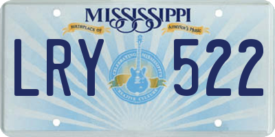 MS license plate LRY522