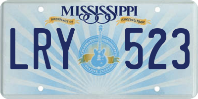 MS license plate LRY523