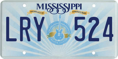 MS license plate LRY524