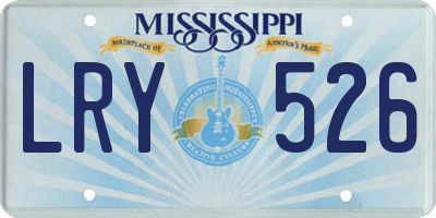 MS license plate LRY526