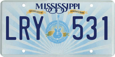 MS license plate LRY531