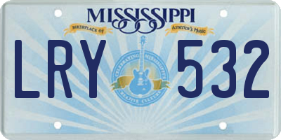 MS license plate LRY532