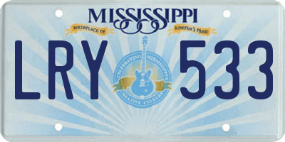 MS license plate LRY533