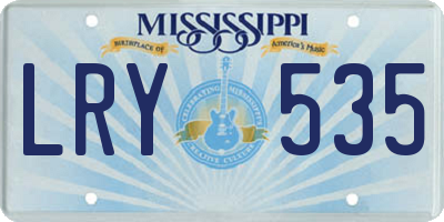 MS license plate LRY535