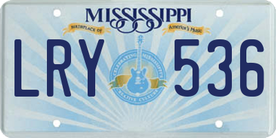 MS license plate LRY536