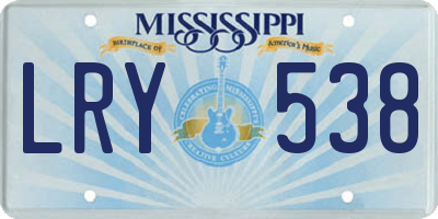 MS license plate LRY538