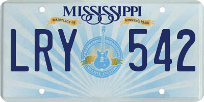 MS license plate LRY542