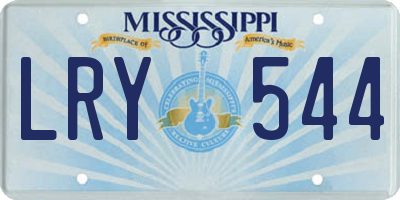 MS license plate LRY544