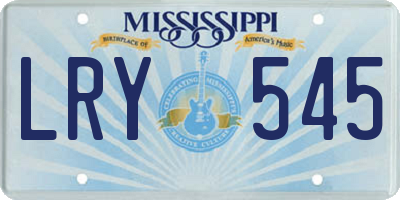 MS license plate LRY545