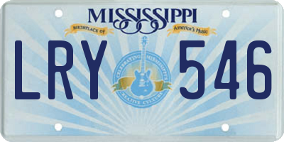 MS license plate LRY546