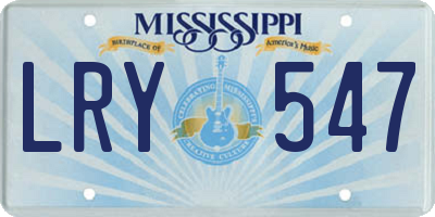 MS license plate LRY547