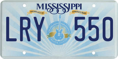 MS license plate LRY550