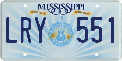 MS license plate LRY551