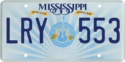MS license plate LRY553