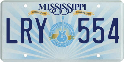 MS license plate LRY554