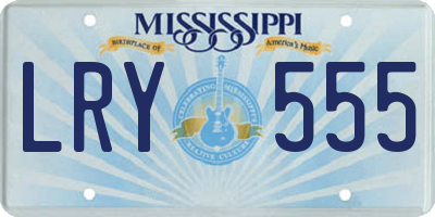 MS license plate LRY555