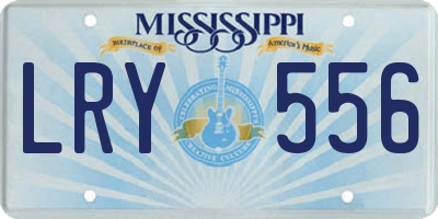 MS license plate LRY556