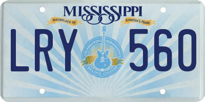 MS license plate LRY560