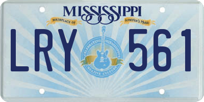 MS license plate LRY561