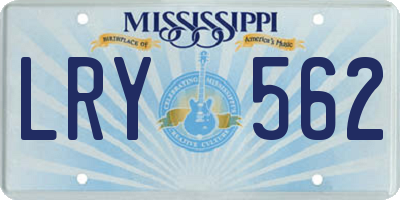 MS license plate LRY562