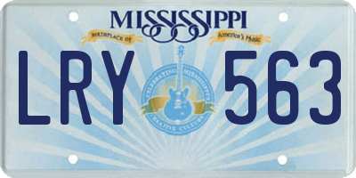 MS license plate LRY563