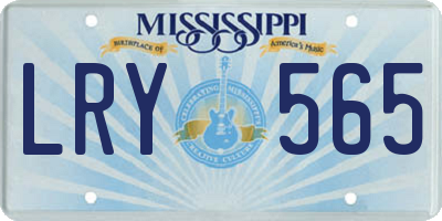 MS license plate LRY565