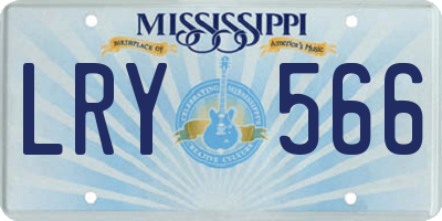 MS license plate LRY566