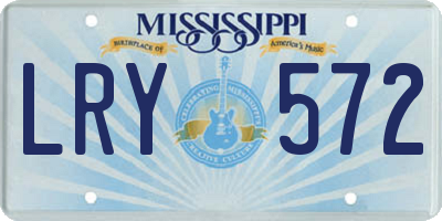 MS license plate LRY572