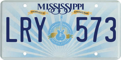 MS license plate LRY573
