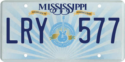 MS license plate LRY577
