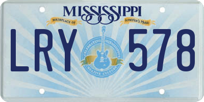 MS license plate LRY578