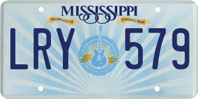 MS license plate LRY579