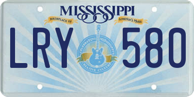 MS license plate LRY580