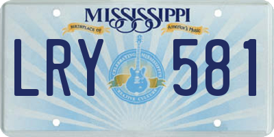 MS license plate LRY581