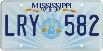 MS license plate LRY582