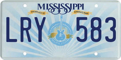 MS license plate LRY583