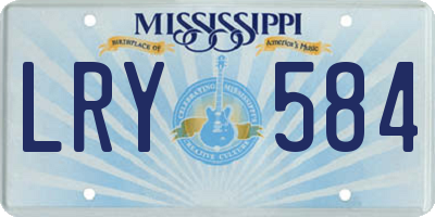 MS license plate LRY584