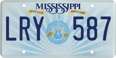 MS license plate LRY587