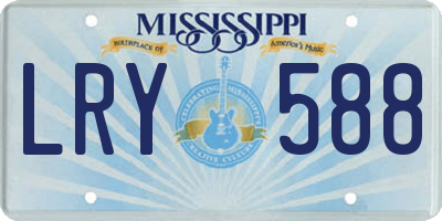 MS license plate LRY588