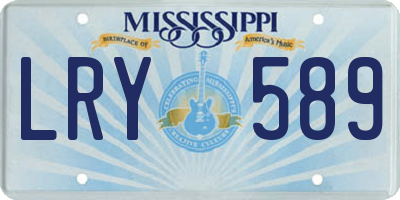 MS license plate LRY589