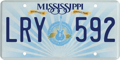 MS license plate LRY592