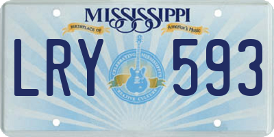 MS license plate LRY593