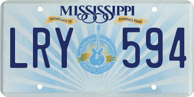 MS license plate LRY594