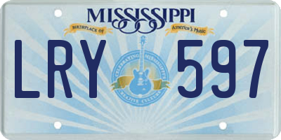 MS license plate LRY597