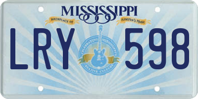 MS license plate LRY598