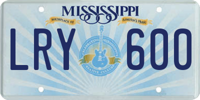 MS license plate LRY600