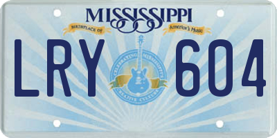 MS license plate LRY604