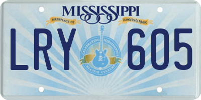 MS license plate LRY605