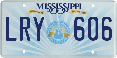 MS license plate LRY606