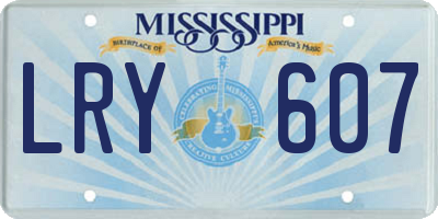 MS license plate LRY607